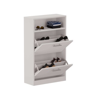 Szafka na buty z półką - Biała