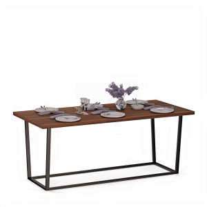 Stół do jadalni na metalowym stelażu Wojtek - Orzech