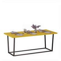 Stół do jadalni na metalowym stelażu Wojtek - Żółty