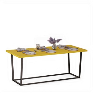 Stół do jadalni na metalowym stelażu Wojtek - Żółty