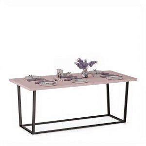 Stół do jadalni na metalowym stelażu Wojtek - Różowy