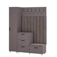 Meble do przedpokoju z panelami tapicerowanymi - Grafitowy