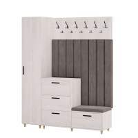 Meble do przedpokoju z panelami tapicerowanymi - Sosna