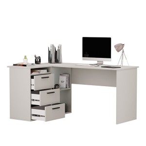 Biurko lekarskie narożne z szufladami - Szary 