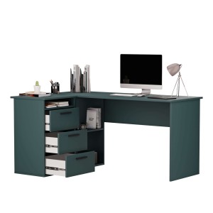 Biurko lekarskie narożne z szufladami - Zielone 