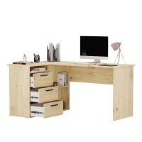 Biurko lekarskie narożne z szufladami - Dąb artisan 