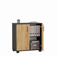 Komoda biurowa na dokumenty - Czarny/Dąb Złoty