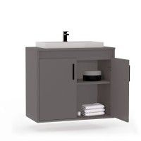 Wisząca łazienkowa szafka pod umywalkę - Grafitowa