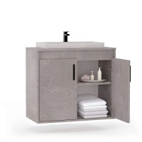 Wisząca łazienkowa szafka pod umywalkę - Beton