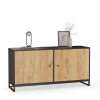 Komoda metalowa czarna/dąb złoty - kolekcja Metalove 