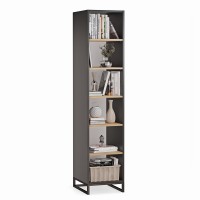 Regał metalowy pojedynczy Czarny/ Dąb Złoty - kolekcja Metalove