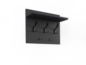 Wieszak ścienny na ubrania do przedpokoju 50 cm Czarny