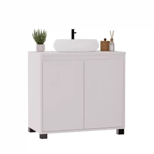 Stojąca łazienkowa szafka pod umywalkę - Biała