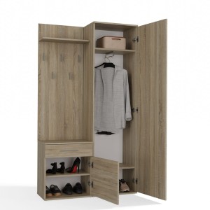 Garderoba do przedpokoju z lustrem - Dąb Sonoma