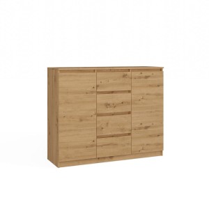 Komoda z 4 szufladami i półkami - Dąb Artisan