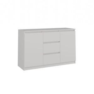 Komoda z 3 szufladami i półkami - Biała