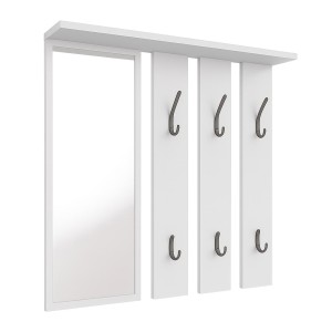 Biały wieszak ścienny do przedpokoju na ubrania W07