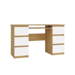Biurko szkolne Tadeusz - Dąb Artisan / Biel
