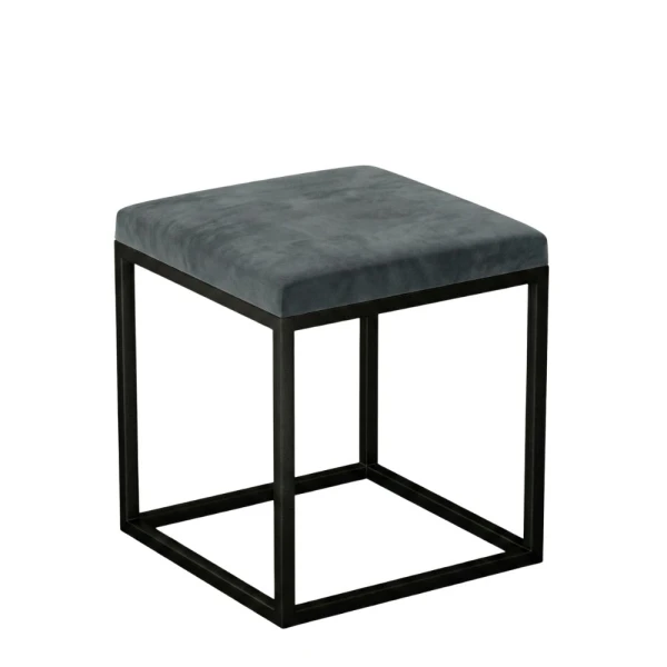 Pufa metalowa tapicerowana - Grafit