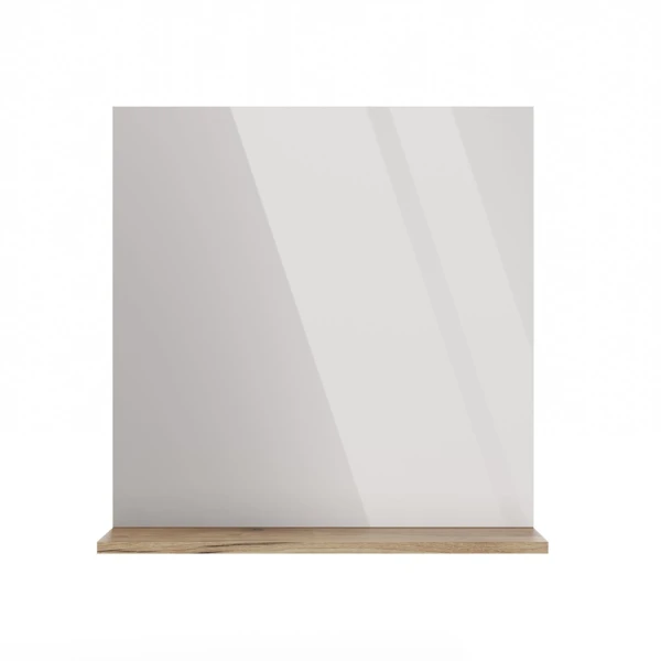 LUSTRO ŁAZIENKOWE Z PÓŁKĄ TIGO 60x61,5 CM DĄB EVOKE DO ŁAZIENKI PRZEDPOKOJU