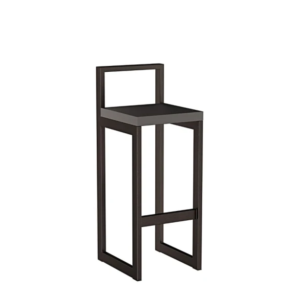 Metalowy Hoker loft z oparciem - Czarny