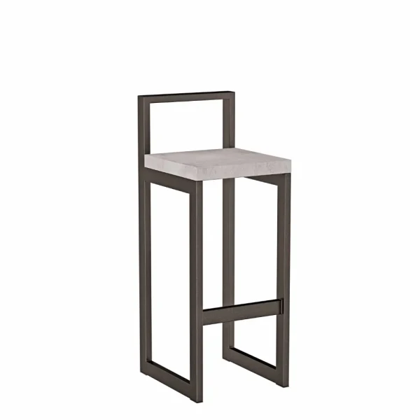 Metalowy Hoker loft z oparciem - Beton