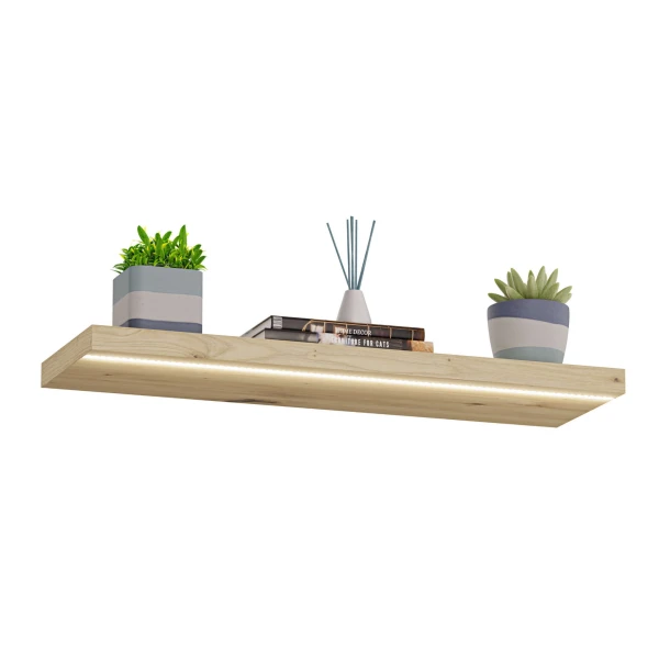 Półka wisząca LED - Dąb Artisan
