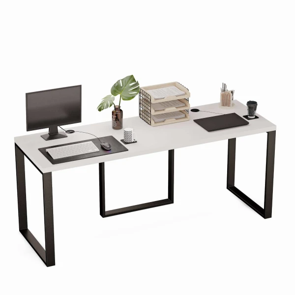 Biurko podwójne Iron Duo Loft - Biały