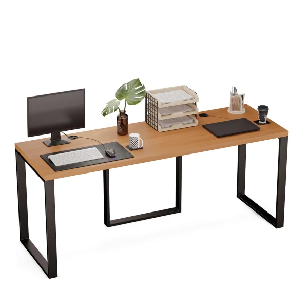 Biurko podwójne Iron Duo Loft - Olcha