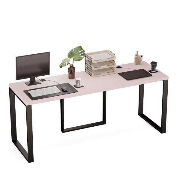 Biurko podwójne Iron Duo Loft - Różowy